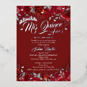 Ruby Rose Red Silver Mis Quince Quinceanera  Foil