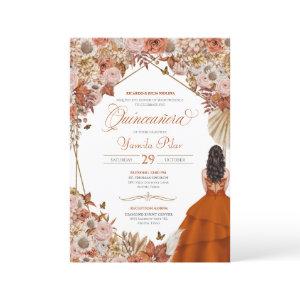 Rust Orange Leaves Autum Falll Floral Quinceanera