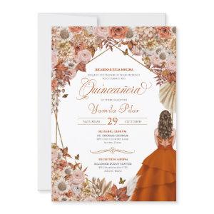 Rust Orange Leaves Autum Falll Floral Quinceanera