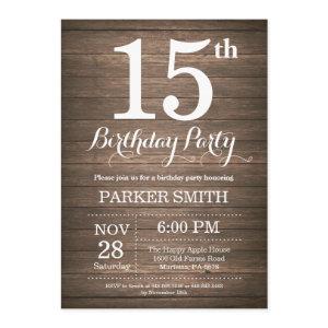 Rustic 15th Birthday
