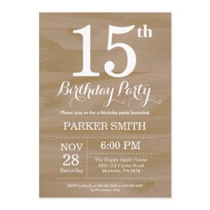 Rustic 15th Birthday