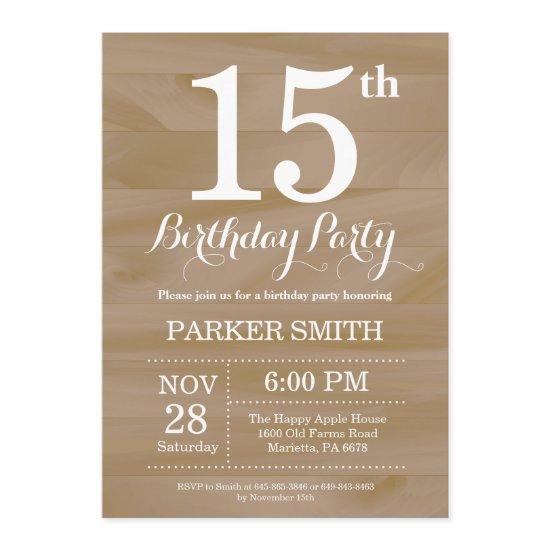 Rustic 15th Birthday