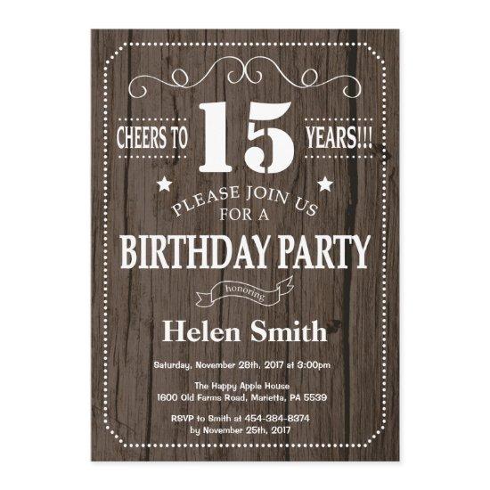 Rustic 15th Birthday