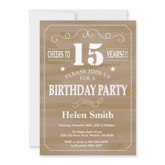 Rustic 15th Birthday
