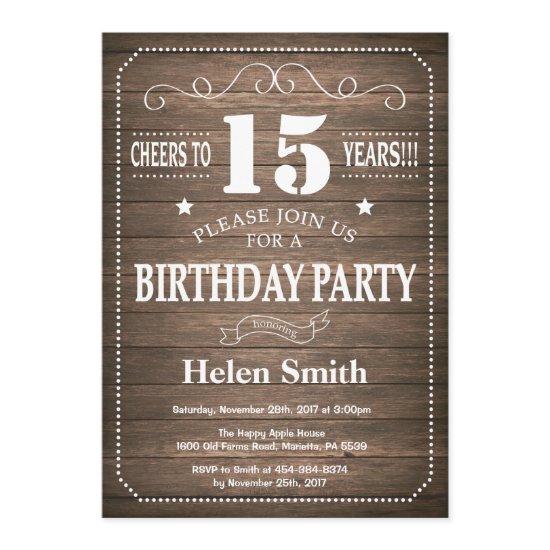 Rustic 15th Birthday