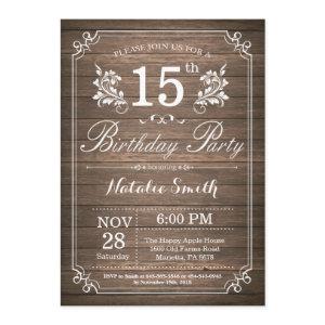 Rustic 15th Birthday  Floral