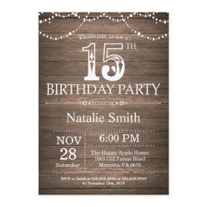 Rustic 15th Birthday  String Lights