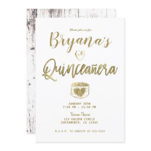 Rustic Barn  White Wood Gold 15 Quinceañera