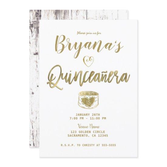 Rustic Barn  White Wood Gold 15 Quinceañera