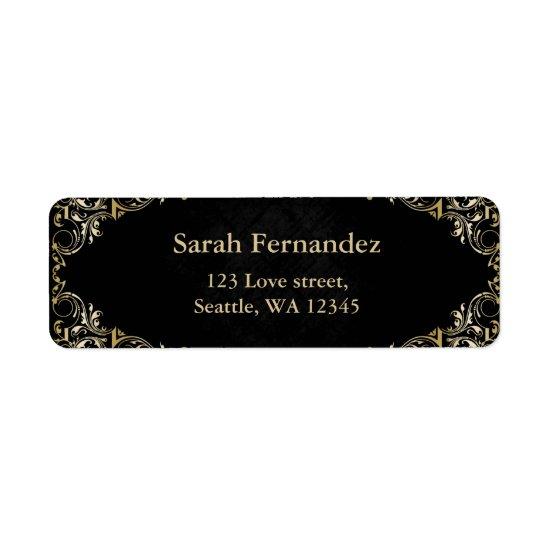 rustic Black gold frame label