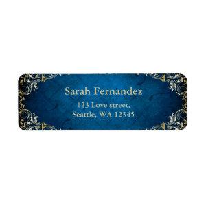 rustic Blue gold frame label