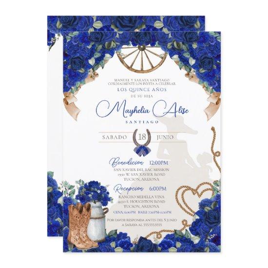 Rustic Blue Western Charro Quinceañera