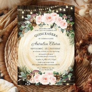 Rustic Blush Floral Enchanted Forest Quinceañera
