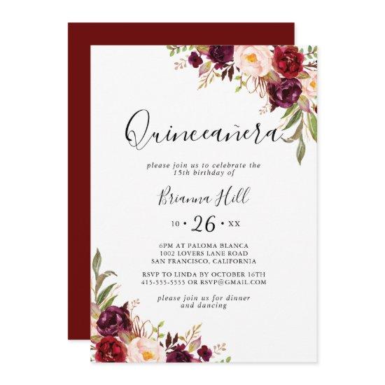 Rustic Boho Colorful Floral Quinceañera