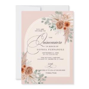 Rustic Boho Terracotta Pampas Quinceanera