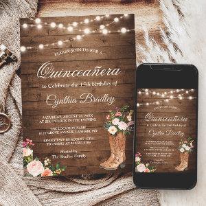 Rustic Boots Cowgirl Quinceañera 15th Birthday