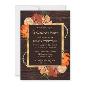 Rustic Burnt Orange Fall Flowers Quinceanera