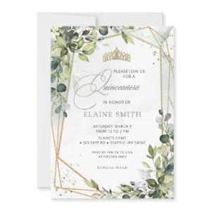 Rustic Calligraphy Greenery Eucalyptus Quinceanera