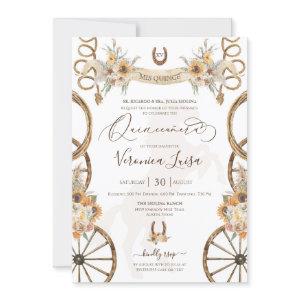 Rustic Charro Floral Boho Country Quinceanera Invi