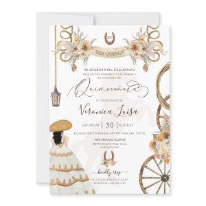 Rustic Charro Floral Boho Country Quinceanera Invi