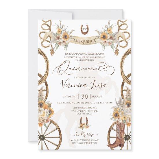 Rustic Charro Floral Boho Country Quinceanera