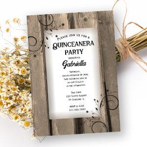 Rustic Country Barn Wood Floral Quinceanera Party