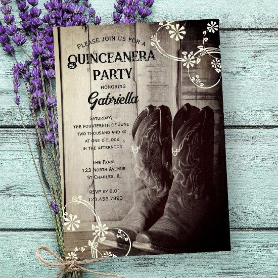 Rustic Cowboy Boots Country Western Quinceanera
