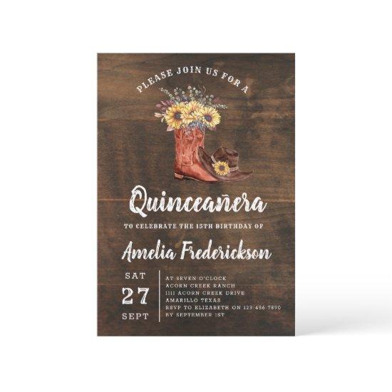 Rustic Cowgirl Boots Quinceanera