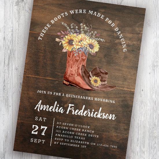 Rustic Cowgirl Boots Quinceanera