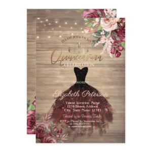 Rustic Dress,Tiara,Lights Floral Wood Quinceañera