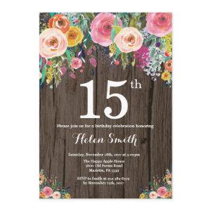 Rustic Floral 15th Birthday