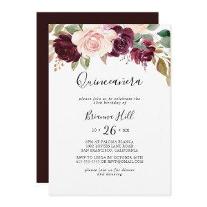 Rustic Floral and Botanical Foliage Quinceañera