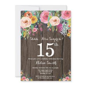 Rustic Floral Surprise 15th Birthday