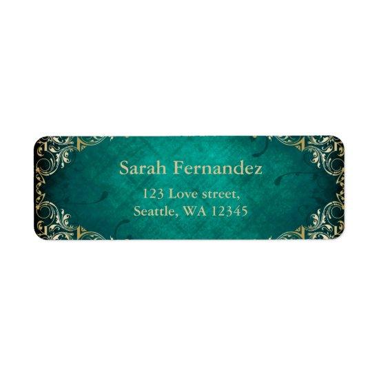 rustic Green gold frame label