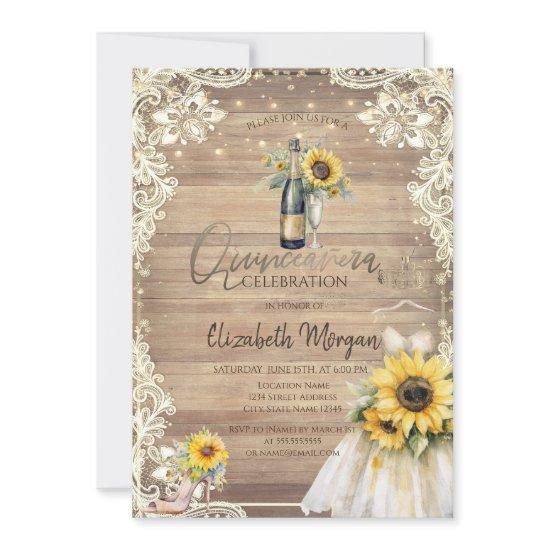 Rustic Lace,Dress,Lights,Sunflowers