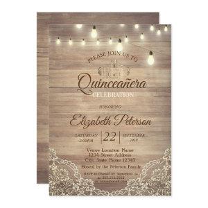 Rustic Lace,Lights,Tiara,Quinceañera Party
