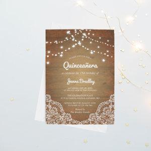 Rustic Lace String Lights Quinceañera Birthday