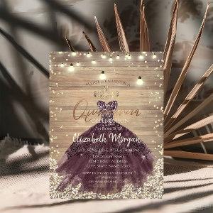 Rustic Lace,Tiara,Lights,Dress,Wood Quinceañera