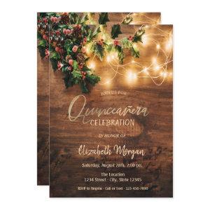 Rustic Mistletoe,String Lights,Wood  Quinceañera