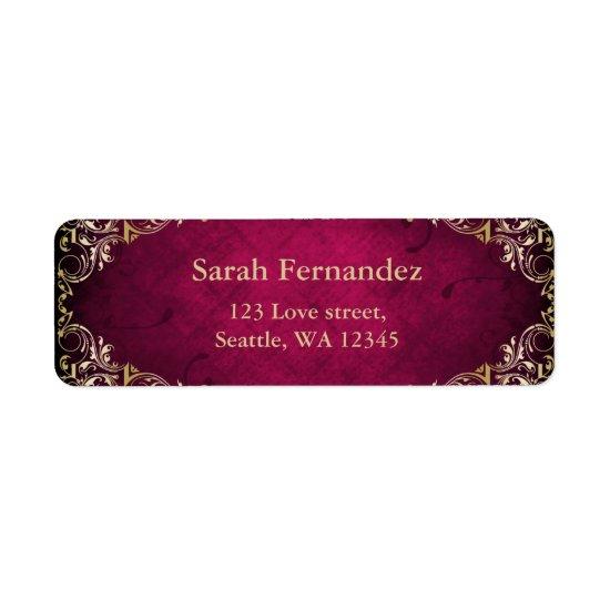 rustic Pink gold frame label