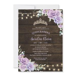 Rustic Purple Floral Enchanted Forest Quinceañera