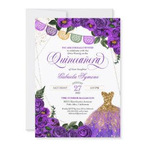 Rustic Purple Rose Glitter Gown Fiesta Quinceañera