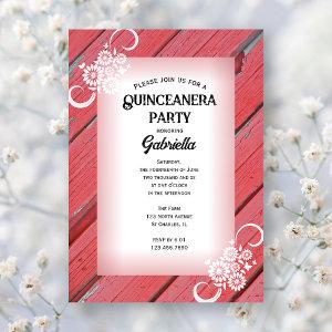 Rustic Red Barn Wood Floral Farm Quinceanera Party