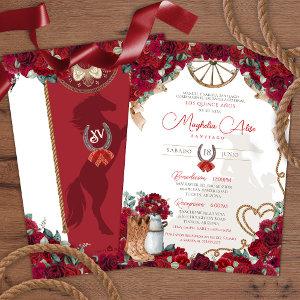 Rustic Red Western Charro Quinceañera