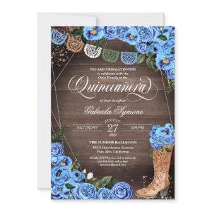 Rustic Sky Blue Country Charra Boots Quinceañera