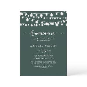 Rustic String Lights Green Quinceañera