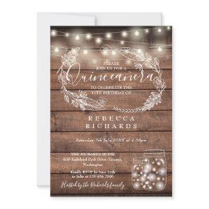Rustic String Lights Mason Jars Quinceañera 15th