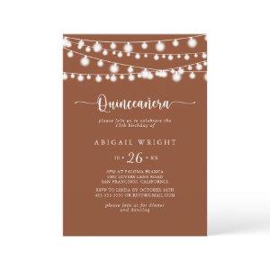 Rustic String Lights Terracotta Quinceañera