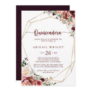 Rustic Summer Floral Calligraphy Quinceañera
