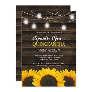 Rustic Sunflower Mason Jar Lights Quinceanera